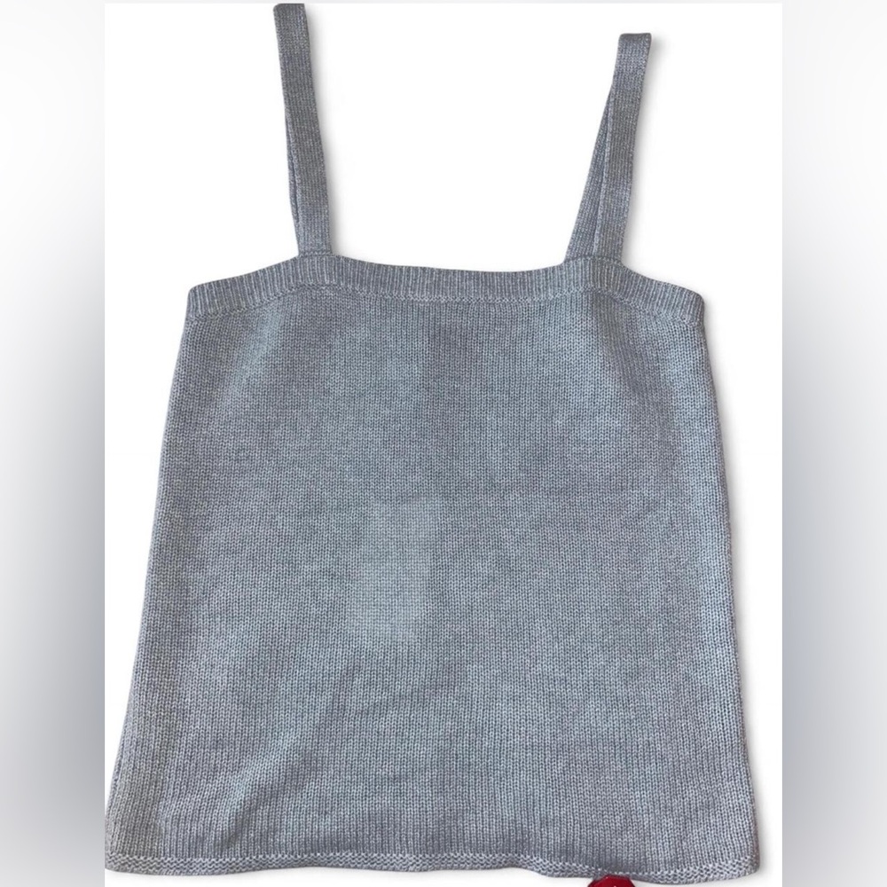 360 CASHMERE cashmere square neck tank top in pale baby blue